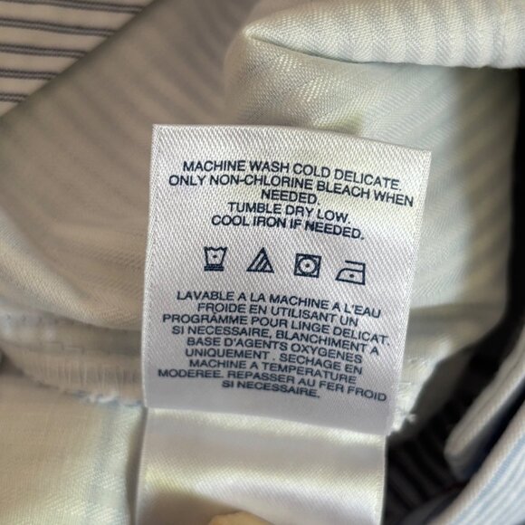 Lands End Mid Rise Blue & White Striped Straight Leg Cropped Pants Women's 8P - Picture 5 of 8